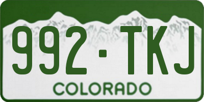CO license plate 992TKJ