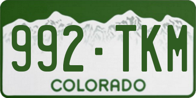 CO license plate 992TKM