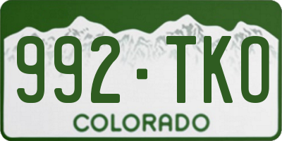 CO license plate 992TKO