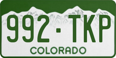 CO license plate 992TKP