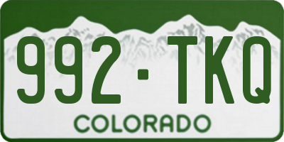 CO license plate 992TKQ