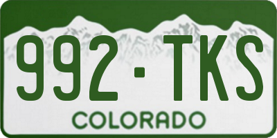 CO license plate 992TKS