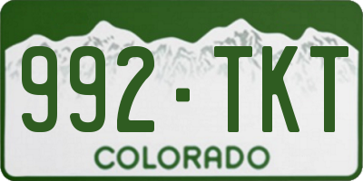 CO license plate 992TKT