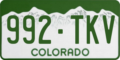 CO license plate 992TKV