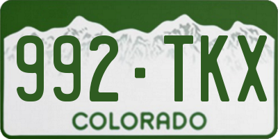 CO license plate 992TKX