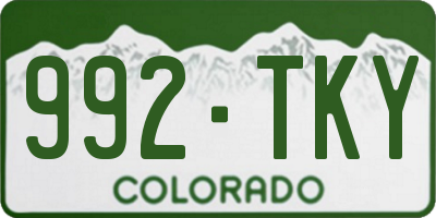 CO license plate 992TKY