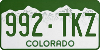 CO license plate 992TKZ