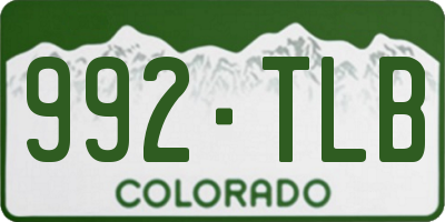 CO license plate 992TLB