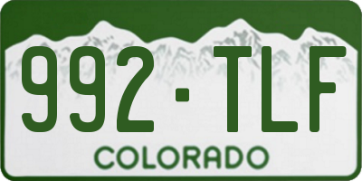 CO license plate 992TLF