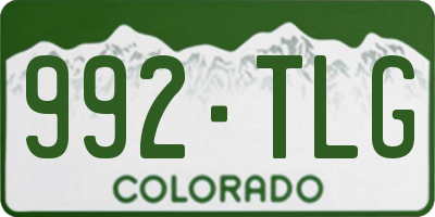CO license plate 992TLG