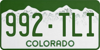 CO license plate 992TLI