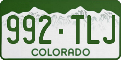CO license plate 992TLJ