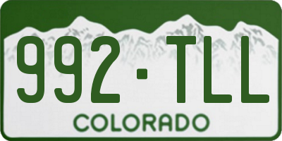 CO license plate 992TLL