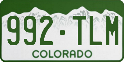 CO license plate 992TLM