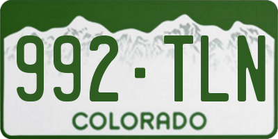 CO license plate 992TLN