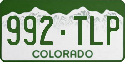 CO license plate 992TLP