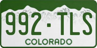 CO license plate 992TLS