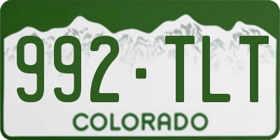 CO license plate 992TLT