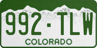 CO license plate 992TLW