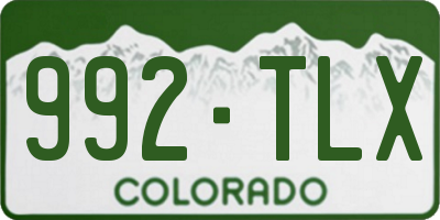 CO license plate 992TLX