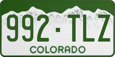 CO license plate 992TLZ