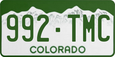 CO license plate 992TMC