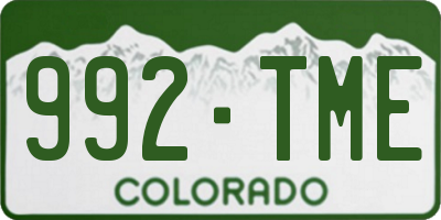 CO license plate 992TME