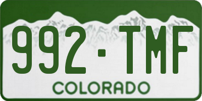 CO license plate 992TMF