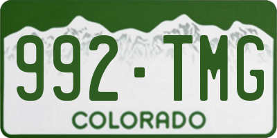 CO license plate 992TMG