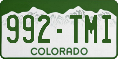 CO license plate 992TMI