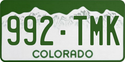 CO license plate 992TMK