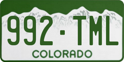 CO license plate 992TML
