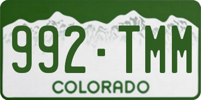 CO license plate 992TMM