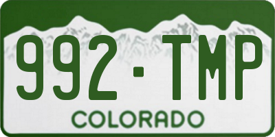 CO license plate 992TMP