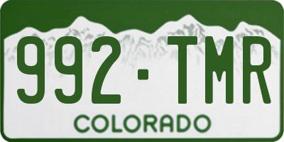 CO license plate 992TMR