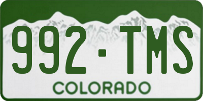 CO license plate 992TMS