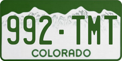 CO license plate 992TMT