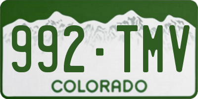 CO license plate 992TMV