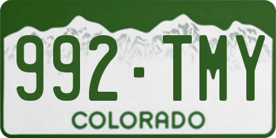 CO license plate 992TMY