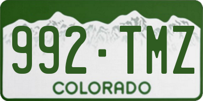 CO license plate 992TMZ