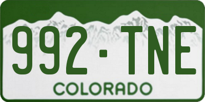 CO license plate 992TNE