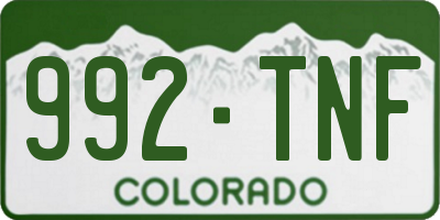 CO license plate 992TNF