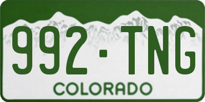 CO license plate 992TNG