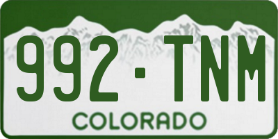 CO license plate 992TNM