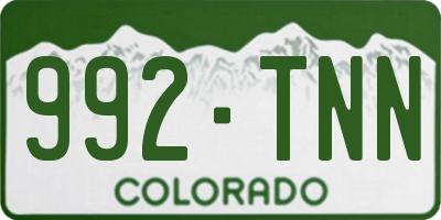 CO license plate 992TNN