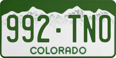 CO license plate 992TNO
