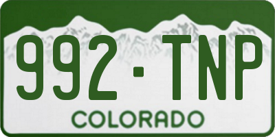 CO license plate 992TNP