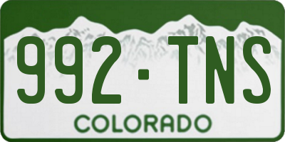 CO license plate 992TNS