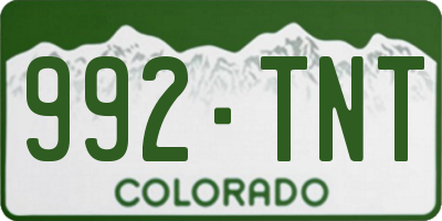 CO license plate 992TNT