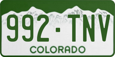 CO license plate 992TNV